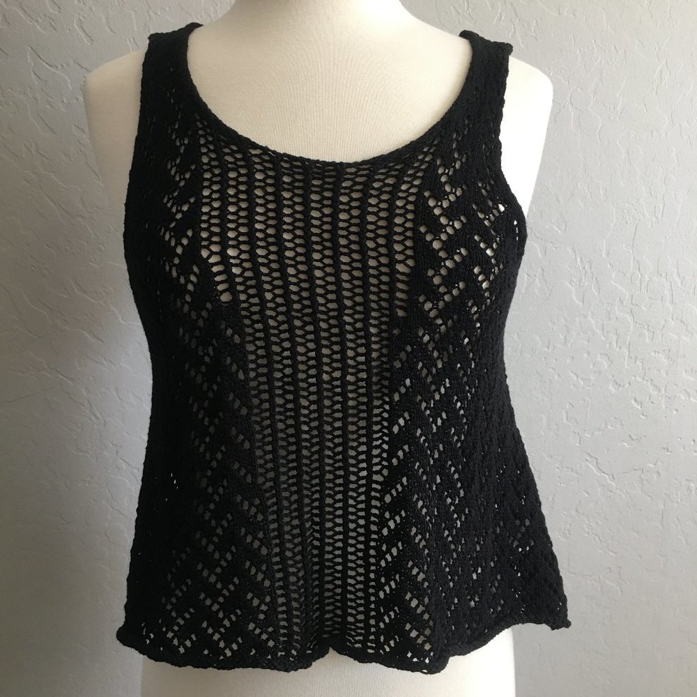NWOT Buffalo DAVID BITTON Black Crochet Top, Size: XS